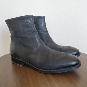 Black Leather Ankle Boots